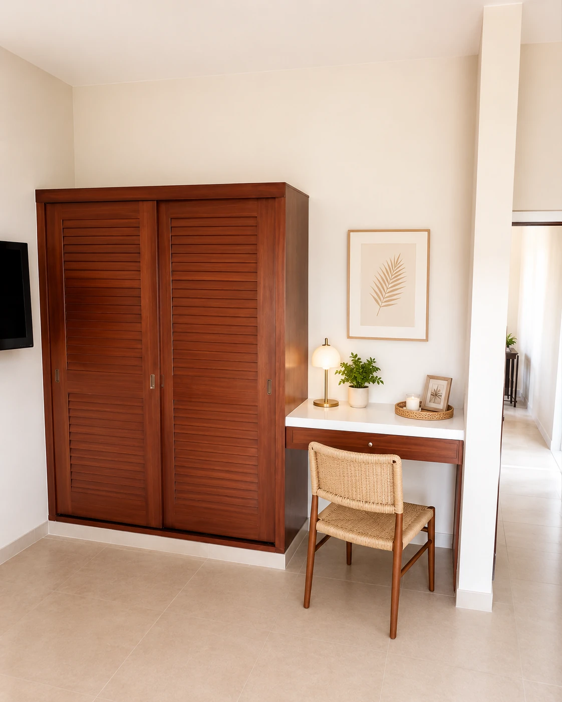 Wardrobe area in bedroom